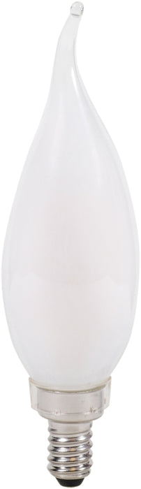 Sylvania 40782 Natural LED Bulb, Decorative, B10 Bent Tip Lamp, 60 W Equivalent, E12 Lamp Base, Dimmable, Frosted