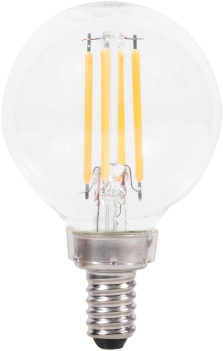 Sylvania 40849 Natural LED Bulb, Decorative, G16.5 Lamp, 40 W Equivalent, E12 Lamp Base, Dimmable, Clear, Daylight Light