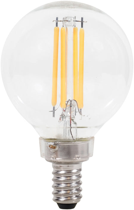 Sylvania 40853 Natural LED Bulb, Decorative, G16.5 Lamp, 60 W Equivalent, E12 Lamp Base, Dimmable, Clear, Daylight Light