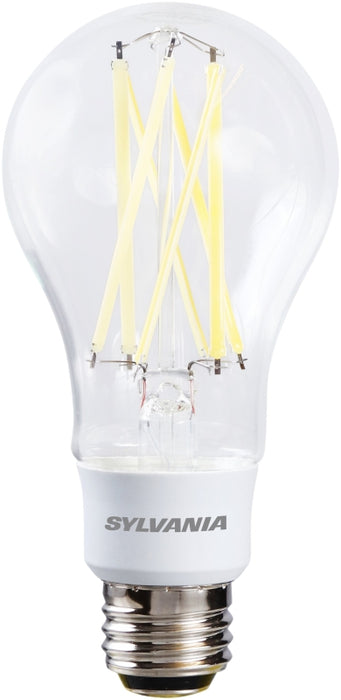 Sylvania 40769 Natural LED Bulb, 3-Way, A21 Lamp, 100 W Equivalent, E26 Lamp Base, Dimmable, Clear, Soft White Light