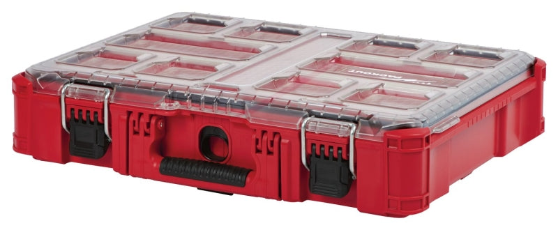 Milwaukee PACKOUT 48-22-8430 Organizer, 75 lb Capacity, 19.76 in L, 15 in W, 4.61 in H, 10-Compartment, Plastic, Red