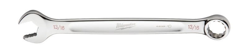 Milwaukee 45-96-9426 Combination Wrench, SAE, 13/16 in Head, 10.71 in L, 12-Point, Steel, Chrome