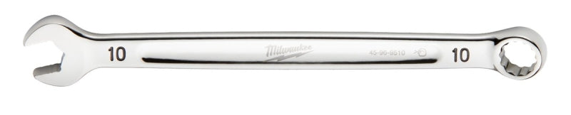 Milwaukee 45-96-9510 Combination Wrench, Metric, 10 mm Head, 6.22 in L, 12-Point, Steel, Chrome