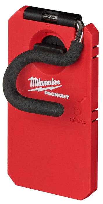 Milwaukee PACKOUT 48-22-8333 S-Hook, 25 lb Load, 4 in L, 3-1/2 in W, 7 in H, Metal/Polymer, Black/Red