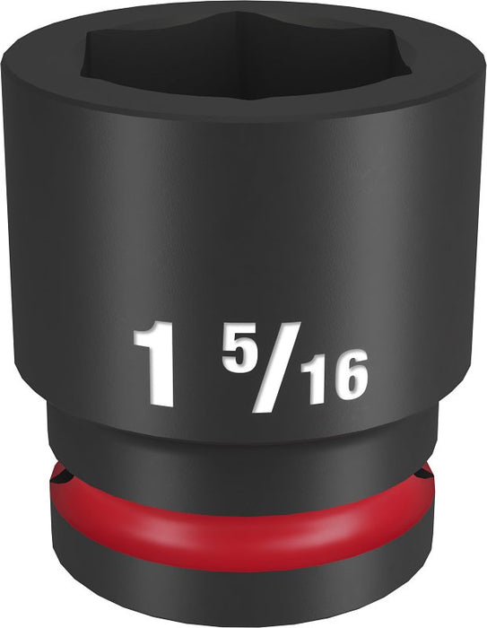 Milwaukee SHOCKWAVE Impact Duty Series 49-66-6312 Shallow Impact Socket, 1-5/16 in Socket, 3/4 in Drive, Square Drive