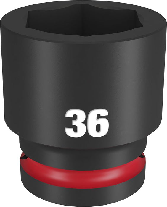 Milwaukee SHOCKWAVE Impact Duty Series 49-66-6374 Shallow Impact Socket, 36 mm Socket, 3/4 in Drive, Square Drive