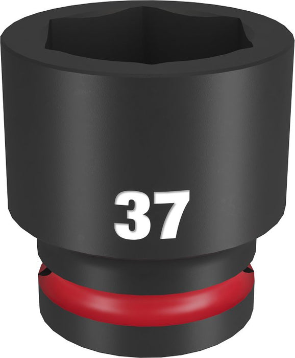 Milwaukee SHOCKWAVE Impact Duty Series 49-66-6375 Shallow Impact Socket, 37 mm Socket, 3/4 in Drive, Square Drive