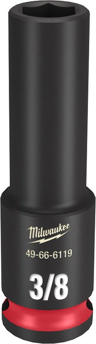 Milwaukee SHOCKWAVE Impact Duty Series 49-66-6119 Deep Impact Socket, 3/8 in Socket, 3/8 in Drive, Square Drive