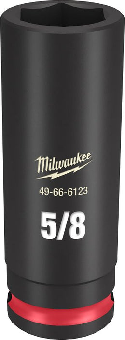 Milwaukee SHOCKWAVE Impact Duty Series 49-66-6123 Deep Impact Socket, 5/8 in Socket, 3/8 in Drive, Square Drive