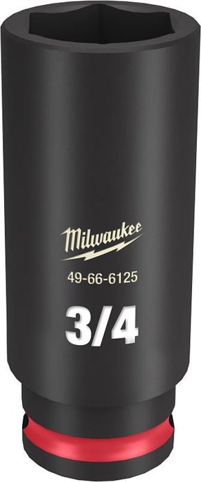 Milwaukee SHOCKWAVE Impact Duty Series 49-66-6125 Deep Impact Socket, 3/4 in Socket, 3/8 in Drive, Square Drive