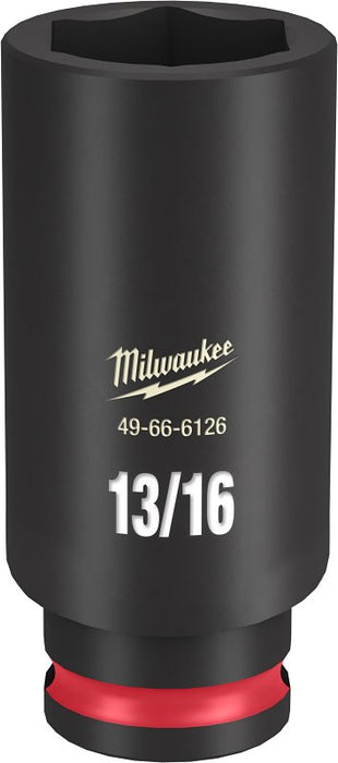 Milwaukee SHOCKWAVE Impact Duty Series 49-66-6126 Deep Impact Socket, 13/16 in Socket, 3/8 in Drive, Square Drive