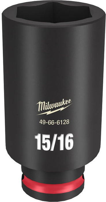 Milwaukee SHOCKWAVE Impact Duty Series 49-66-6128 Deep Impact Socket, 15/16 in Socket, 3/8 in Drive, Square Drive