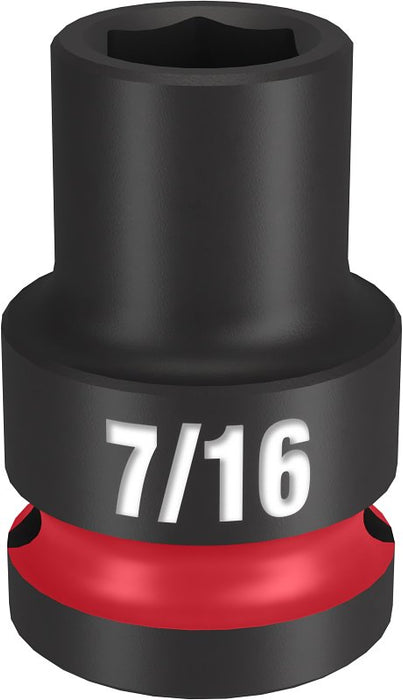 Milwaukee SHOCKWAVE Impact Duty Series 49-66-6201 Shallow Impact Socket, 7/16 in Socket, 1/2 in Drive, Square Drive