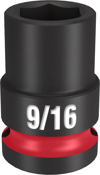 Milwaukee SHOCKWAVE Impact Duty Series 49-66-6203 Shallow Impact Socket, 9/16 in Socket, 1/2 in Drive, Square Drive