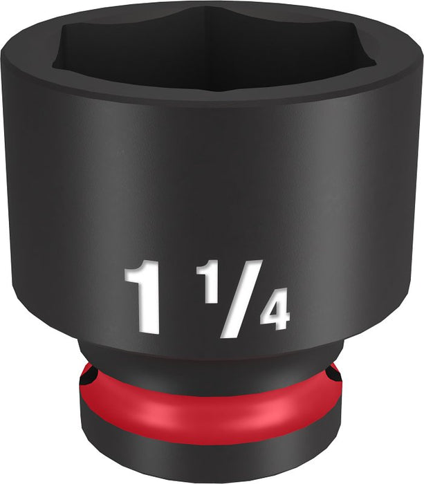 Milwaukee SHOCKWAVE Impact Duty Series 49-66-6214 Shallow Impact Socket, 1-1/4 in Socket, 1/2 in Drive, Square Drive