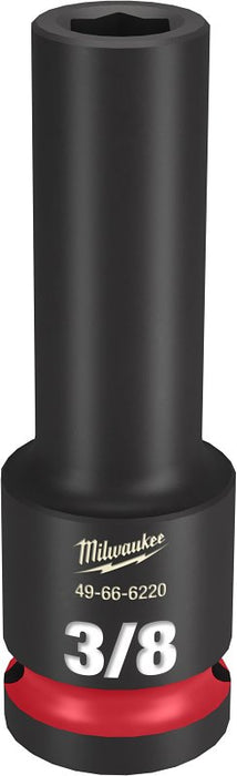 Milwaukee SHOCKWAVE Impact Duty Series 49-66-6220 Deep Impact Socket, 3/8 in Socket, 1/2 in Drive, Square Drive