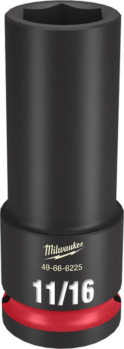 Milwaukee SHOCKWAVE Impact Duty Series 49-66-6225 Deep Impact Socket, 11/16 in Socket, 1/2 in Drive, Square Drive