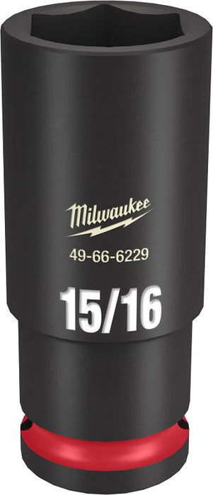 Milwaukee SHOCKWAVE Impact Duty Series 49-66-6229 Deep Impact Socket, 15/16 in Socket, 1/2 in Drive, Square Drive