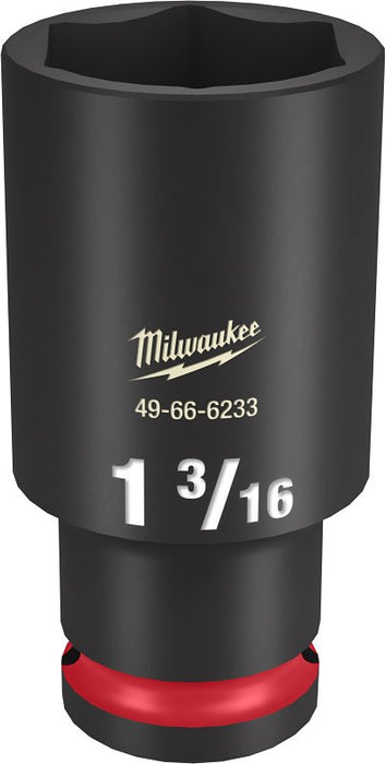 Milwaukee SHOCKWAVE Impact Duty Series 49-66-6233 Deep Impact Socket, 1-3/16 in Socket, 1/2 in Drive, Square Drive