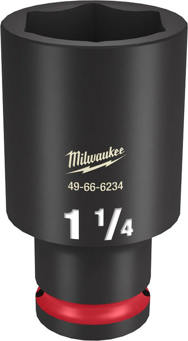 Milwaukee SHOCKWAVE Impact Duty Series 49-66-6234 Deep Impact Socket, 1-1/4 in Socket, 1/2 in Drive, Square Drive