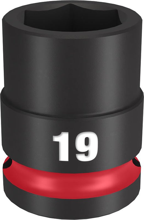 Milwaukee SHOCKWAVE Impact Duty Series 49-66-6251 Shallow Impact Socket, 19 mm Socket, 1/2 in Drive, Square Drive