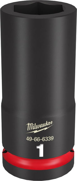 Milwaukee SHOCKWAVE Impact Duty Series 49-66-6339 Deep Impact Socket, 1 in Socket, 3/4 in Drive, Square Drive, 6-Point