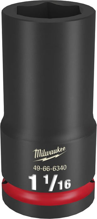 Milwaukee SHOCKWAVE Impact Duty Series 49-66-6340 Deep Impact Socket, 1-1/16 in Socket, 3/4 in Drive, Square Drive