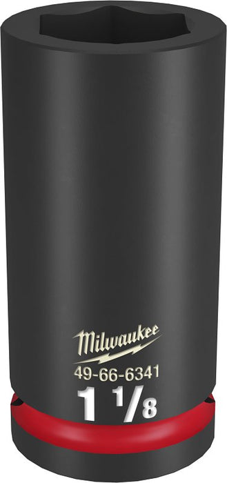 Milwaukee SHOCKWAVE Impact Duty Series 49-66-6341 Deep Impact Socket, 1-1/8 in Socket, 3/4 in Drive, Square Drive