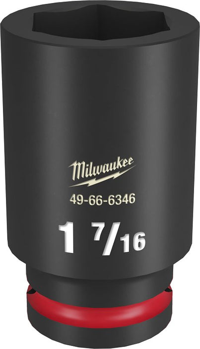 Milwaukee SHOCKWAVE Impact Duty Series 49-66-6346 Deep Impact Socket, 1-7/16 in Socket, 3/4 in Drive, Square Drive