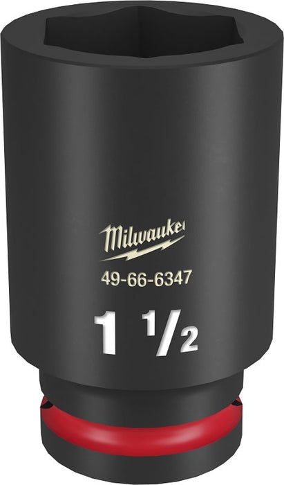 Milwaukee SHOCKWAVE Impact Duty Series 49-66-6347 Deep Impact Socket, 1-1/2 in Socket, 3/4 in Drive, Square Drive