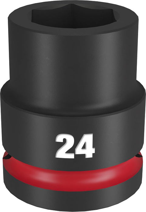 Milwaukee SHOCKWAVE Impact Duty Series 49-66-6362 Shallow Impact Socket, 24 mm Socket, 3/4 in Drive, Square Drive