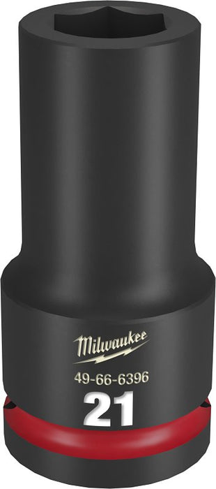 Milwaukee SHOCKWAVE Impact Duty 49-66-6396 Impact Socket, 21 mm Socket, 3/4 in Drive, Hex, Square Drive, 6 -Point, 1/PK