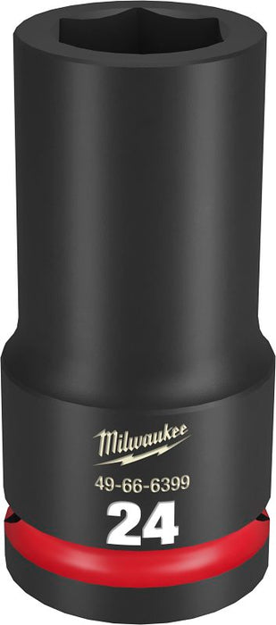 Milwaukee SHOCKWAVE Impact Duty Series 49-66-6399 Deep Impact Socket, 24 mm Socket, 3/4 in Drive, Square Drive, 6-Point