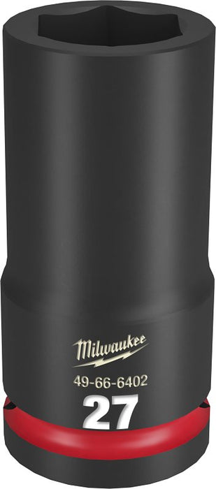 Milwaukee SHOCKWAVE Impact Duty Series 49-66-6402 Deep Impact Socket, 27 mm Socket, 3/4 in Drive, Square Drive, 6-Point