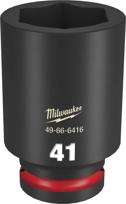 Milwaukee SHOCKWAVE Impact Duty 49-66-6416 Impact Socket, 41 mm Socket, 3/4 in Drive, Hex, Square Drive, 6 -Point, 1/PK