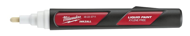 Milwaukee INKZALL Series 48-22-3712 Liquid Paint Marker, Red/White, 6.09 in L, Plastic Barrel