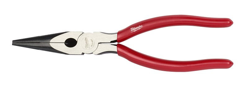 Milwaukee 48-22-6501 Nose Plier, 8 in OAL, 2 in L Jaw, 0.14 in W Tip