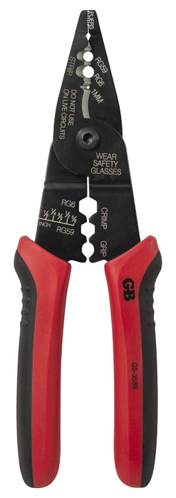 Gardner Bender GS-3589 Cutter and Stripper, 3/8 in Wire, 3/8 in Cutting Capacity, 8 in OAL, Cushion-Grip Handle