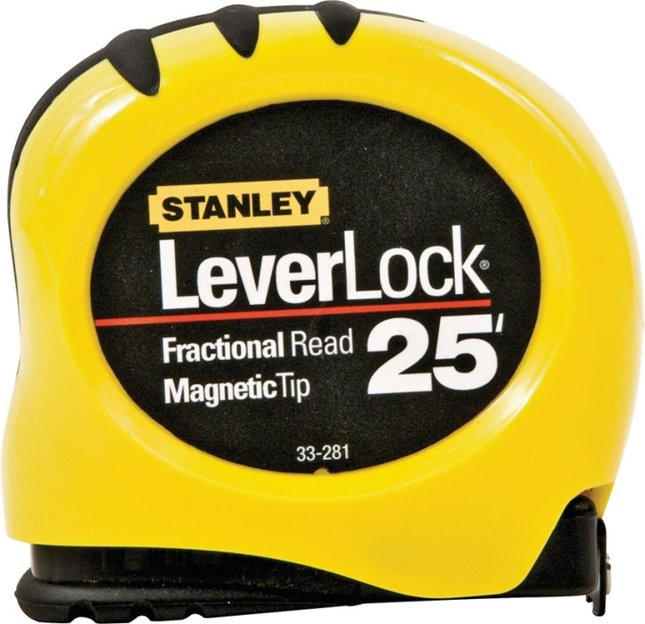 STANLEY STHT30818S Tape Measure, 25 ft L Blade, 1 in W Blade, Steel Blade, ABS Case, Black/Yellow Case