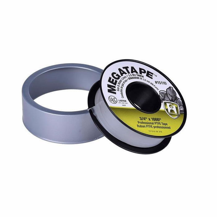 Hercules MEGATAPE 15110 Thread Sealing Tape, 1000 in L, 3/4 in W, PTFE, Gray