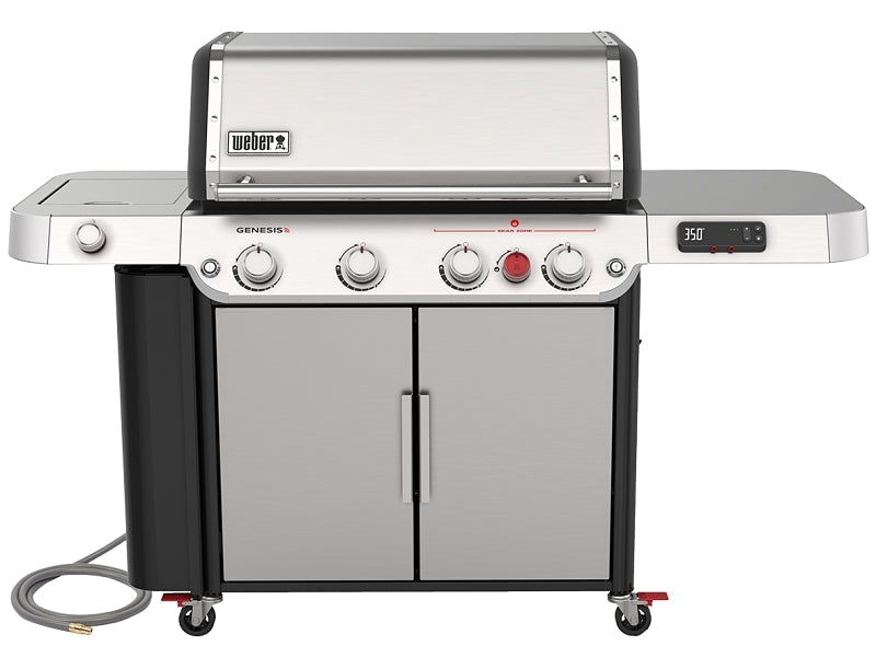 Weber GENESIS SPX-435 Series 38800001 Smart Gas Grill, 42,000 Btu, Natural Gas, 4-Burner, Enclosed Cabinet Storage