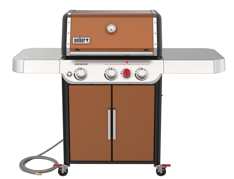 Weber GENESIS E-325s Series 37320001 Gas Grill, 39,000 Btu, Natural Gas, 3-Burner, Enclosed Cabinet Storage, Copper