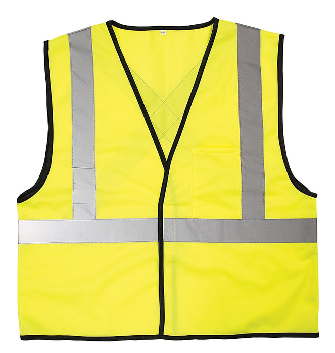 Safety Works SWX00262-02 Safety Vest, One-Size, Polyester, Lime Green, Hook-and-Loop