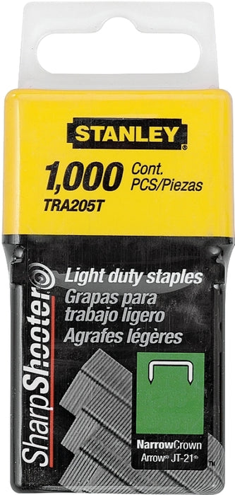 STANLEY TRA204T Staple, 29/64 in W Crown, 1/4 in L Leg, Galvanized