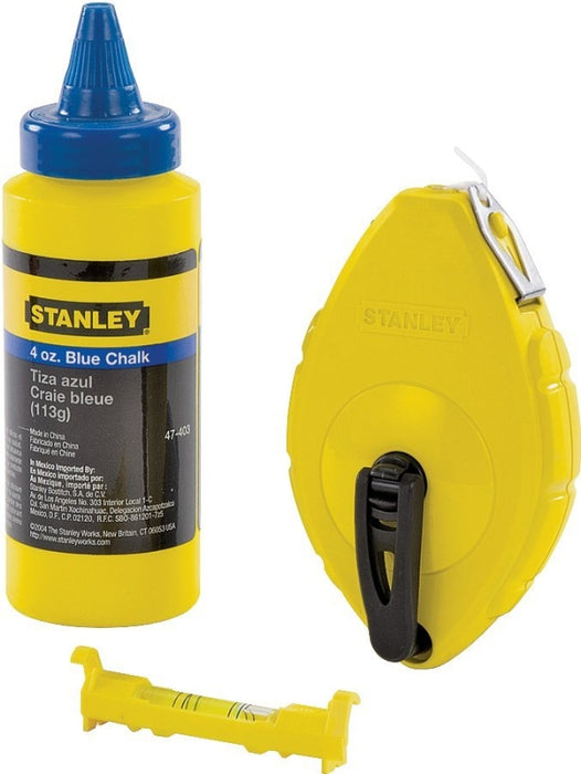 STANLEY 47-442 Chalk Box Set, 4 oz Chalk Capacity, 100 ft L Line, 3:1 Gear Ratio