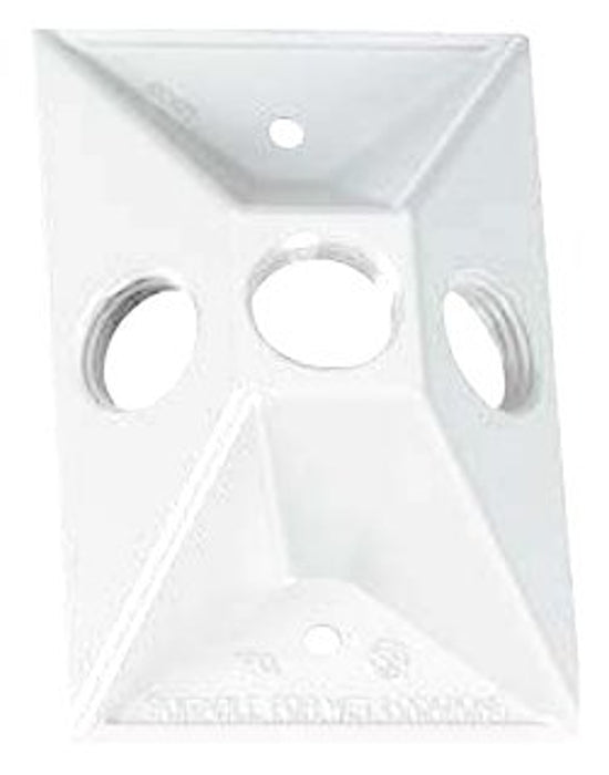 BWF 813W-1 Lampholder Cover, 4-1/2 in L, 2-7/8 in W, Rectangular, Metal, White