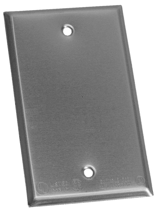 BWF BC-1V Blank Weatherproof Cover, 4-9/16 in W, 1 -Gang, Steel, Gray, Powder-Coated