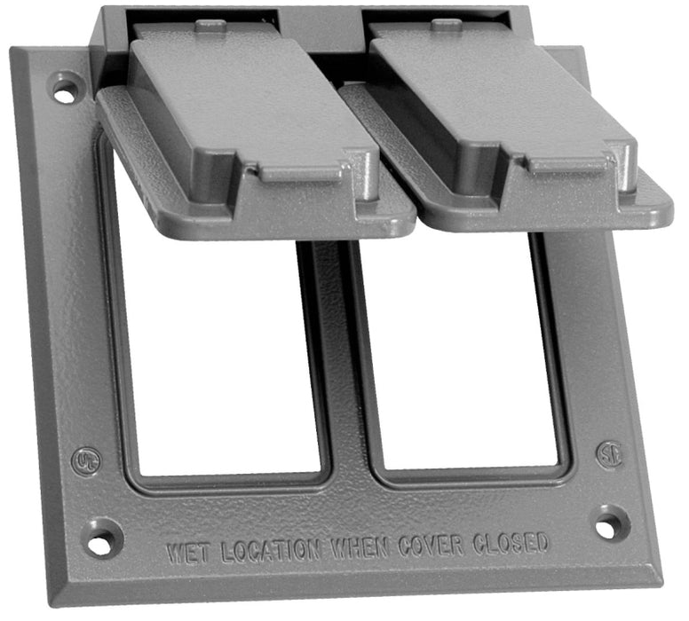 BWF FGV-2DCV Cover, 4-9/16 in L, 4-9/16 in W, Square, Metal, Gray, Powder-Coated