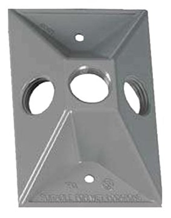 BWF RC-3V Lampholder Cover, 4-1/2 in L, 2-7/8 in W, Rectangular, Metal, Gray, Powder-Coated