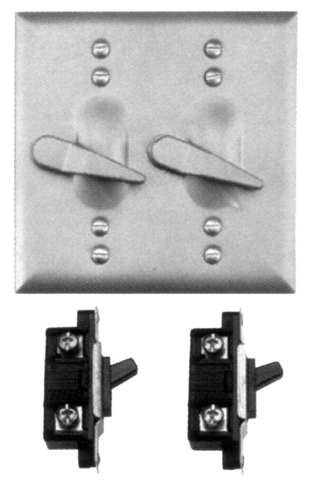 BWF TS-21V Toggle Switch Cover, 4-9/16 in L, 4-9/16 in W, Square, Aluminum, Gray, Powder-Coated